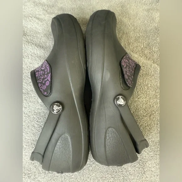 Crocs Mercy Floral Work Clogs Womens Size‎ 10 purple floral band - Picture 8 of 11